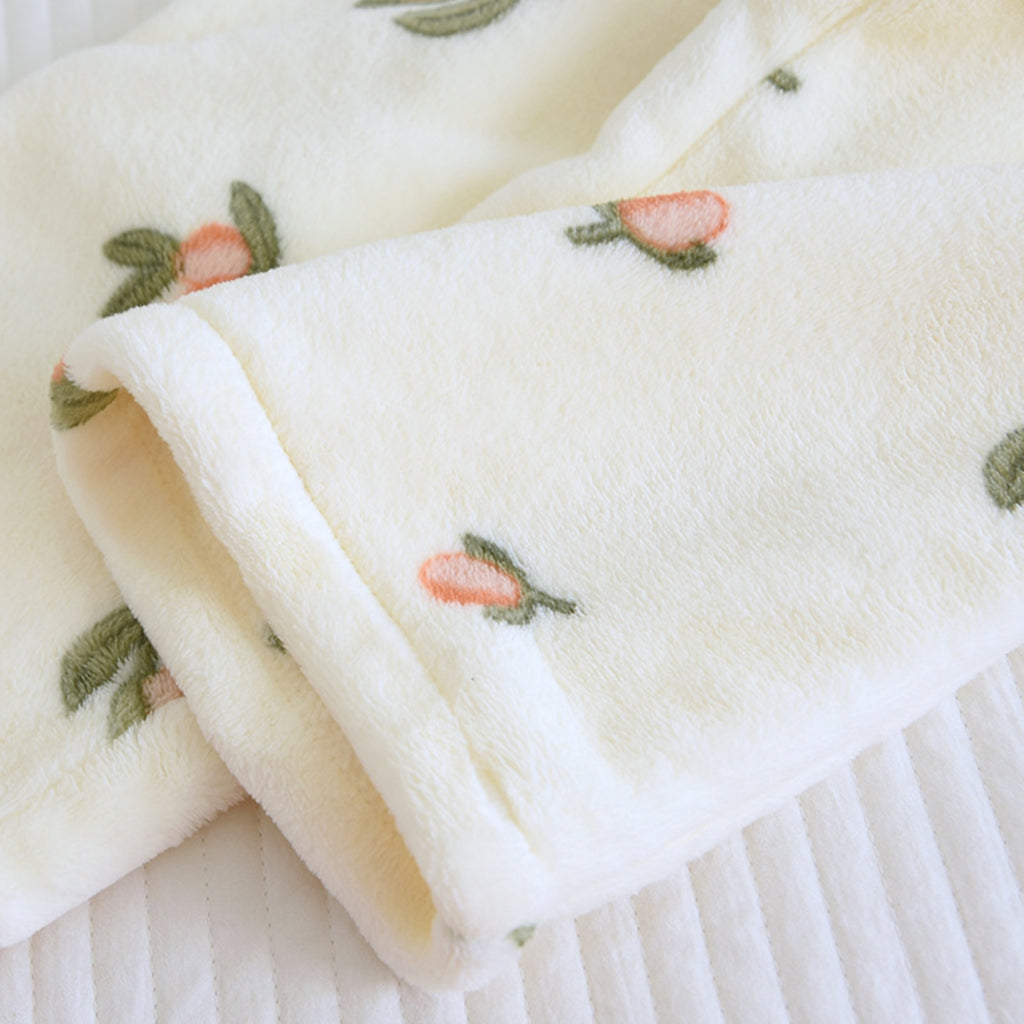 Floral Print Fuzzy Pajama Coordinates