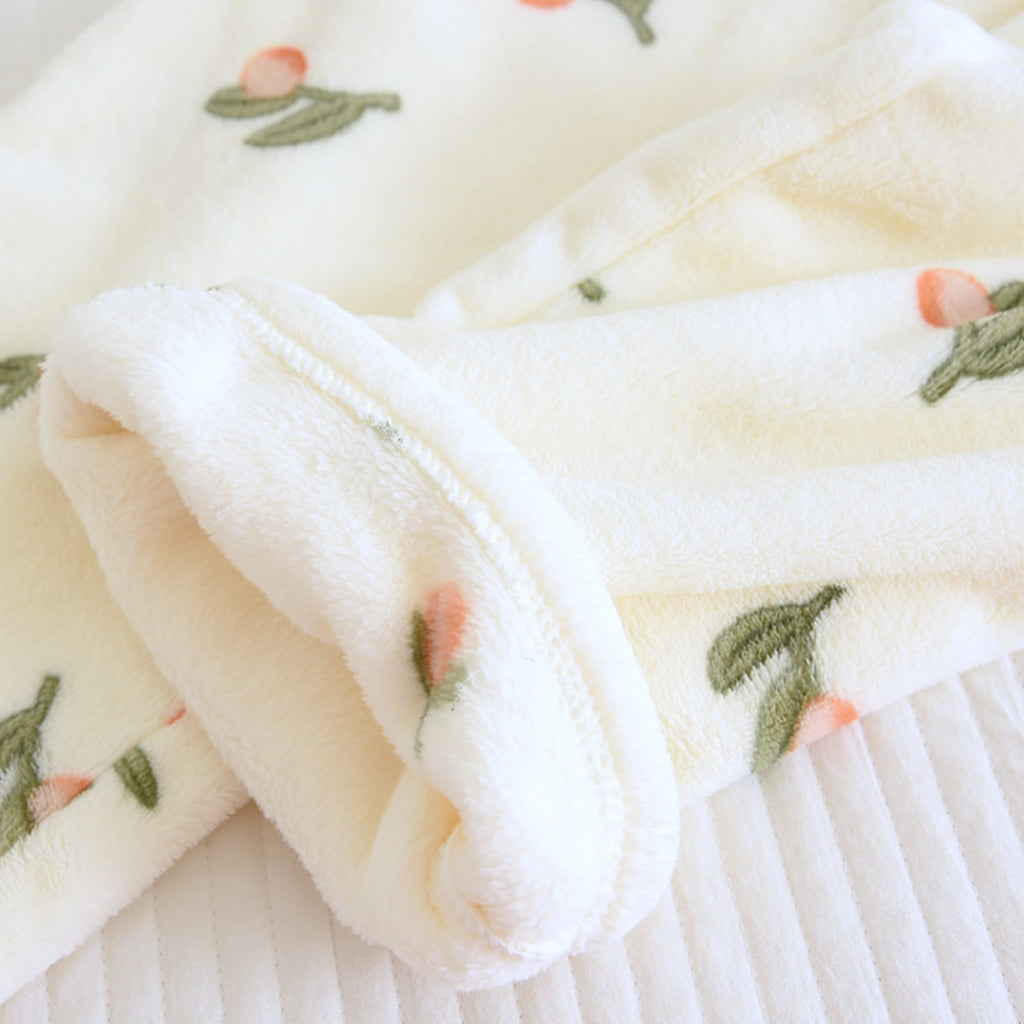 Floral Print Fuzzy Pajama Coordinates
