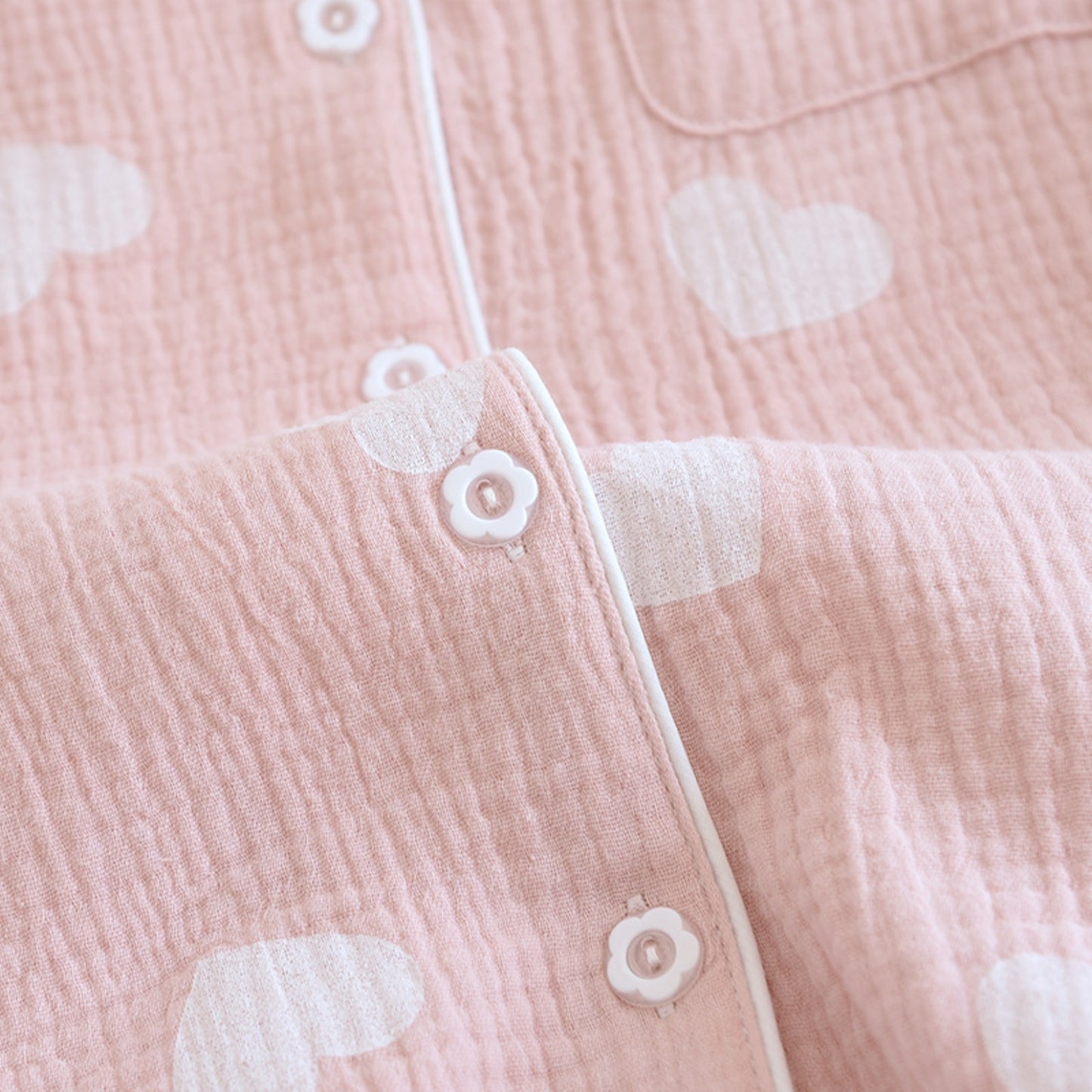Textured Heart Print Pajama Coordinates