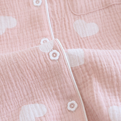 Textured Heart Print Pajama Coordinates