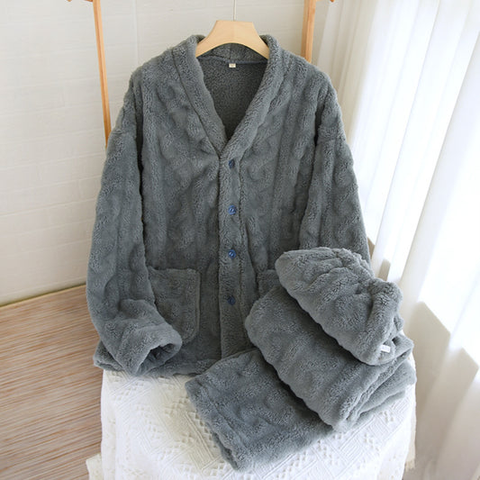 Fuzzy Textured Thick Pajama Coordinates