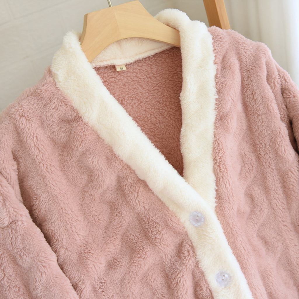 Fuzzy Textured Thick Pajama Coordinates