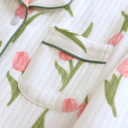 Tulip Print Textured Pajama Coordinates