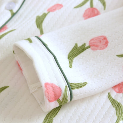 Tulip Print Textured Pajama Coordinates
