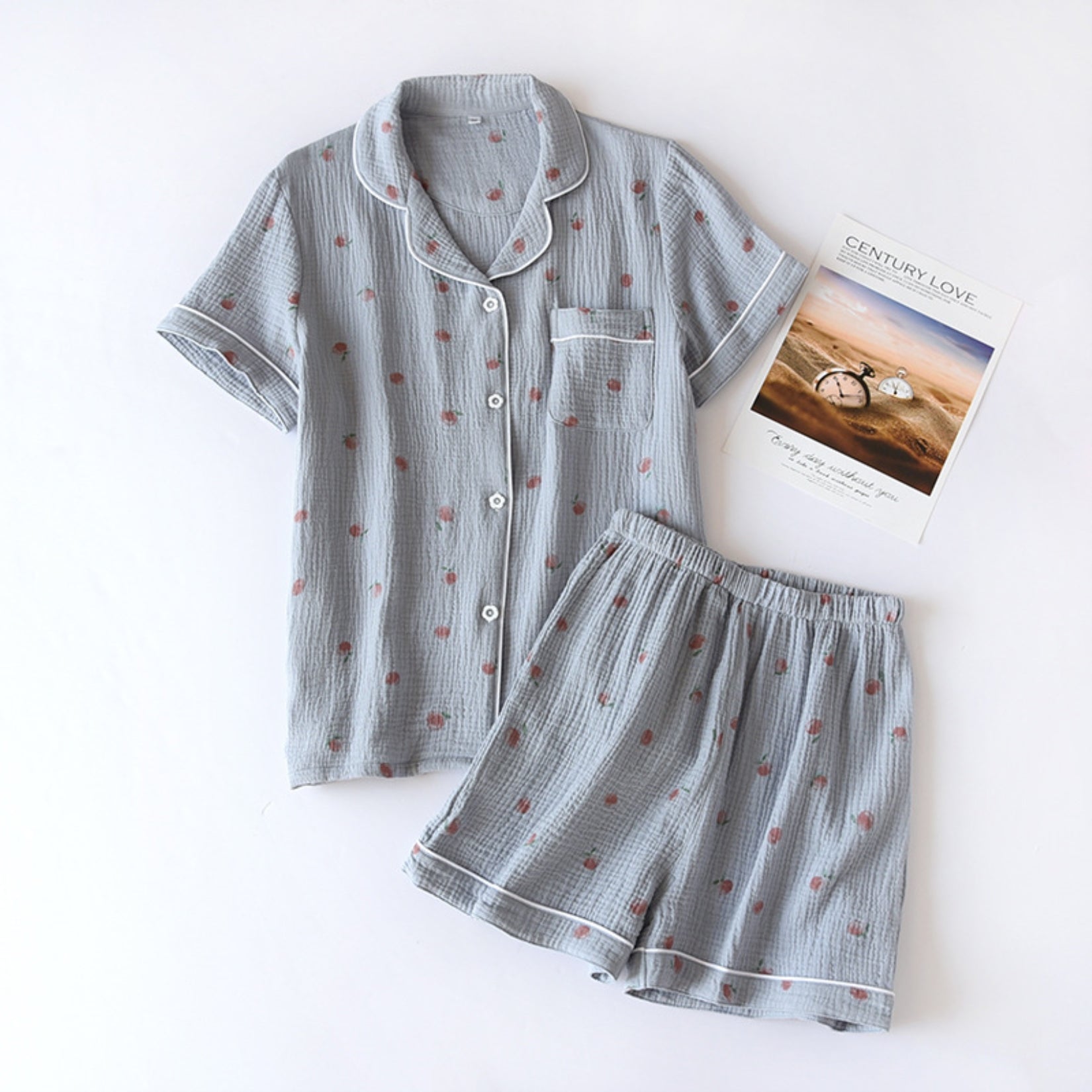 Textured Floral Shirt and Shorts Coordinates