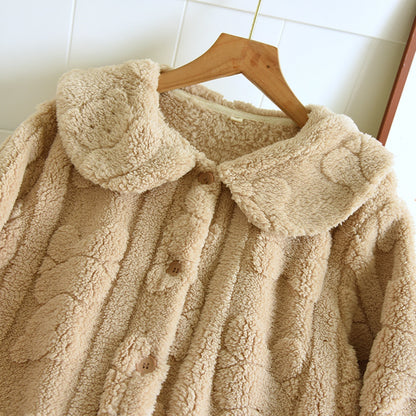 Bear Pattern Fuzzy Lounge Coordinates