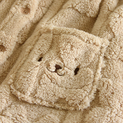 Bear Pattern Fuzzy Lounge Coordinates