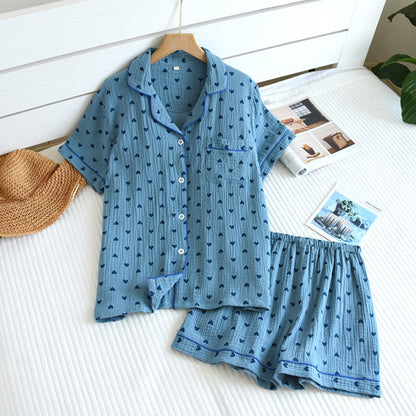 Heart Pattern Shirt and Shorts Coordinates