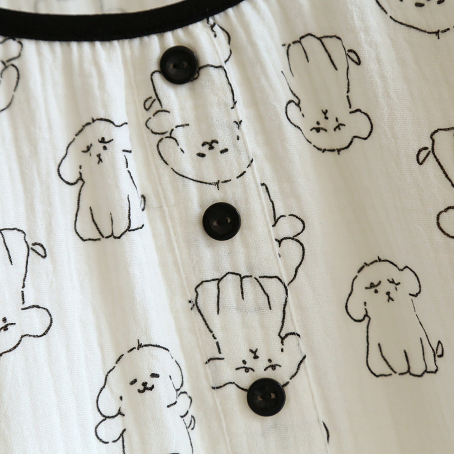 Dog Pattern Textured Pajama Coordinates