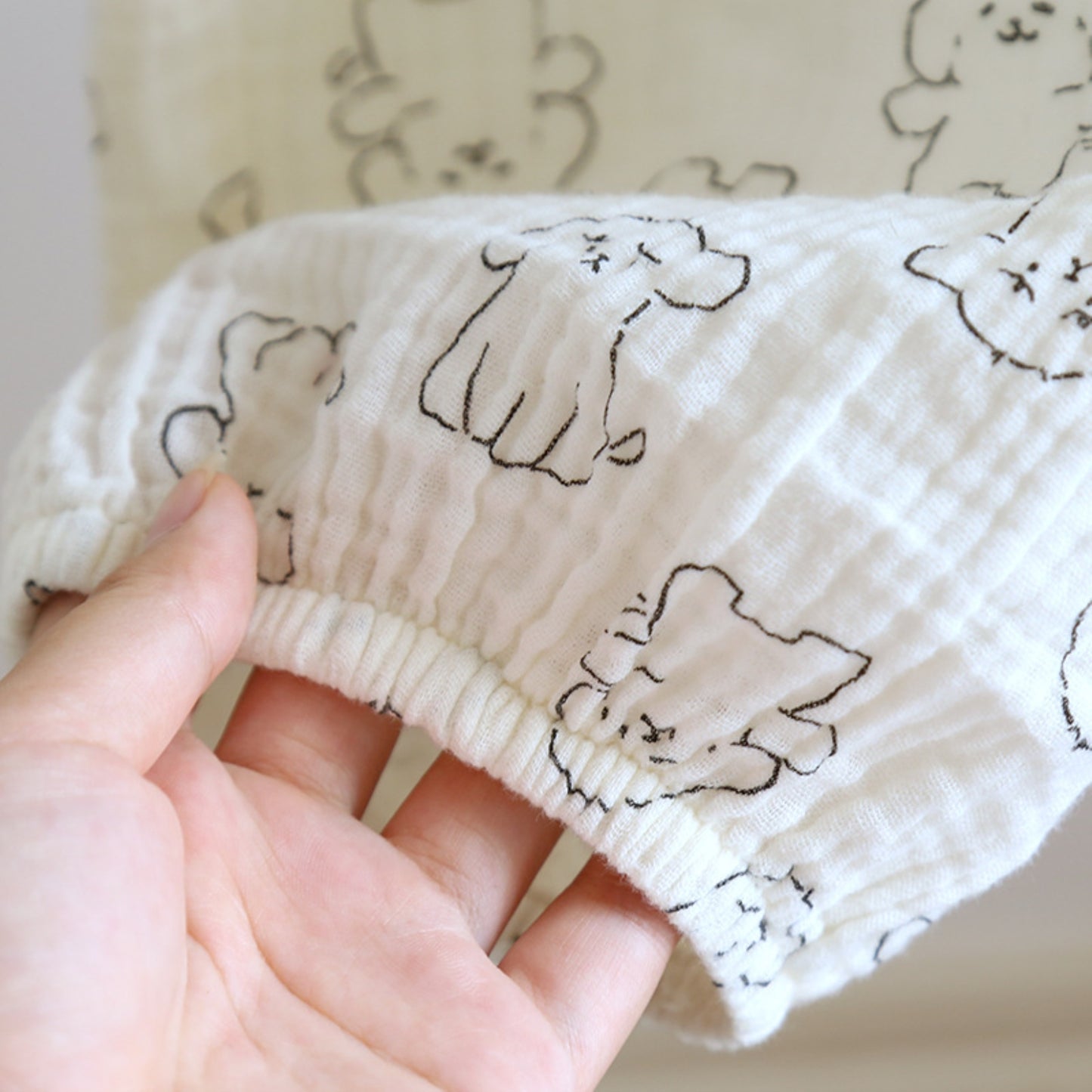 Dog Pattern Textured Pajama Coordinates