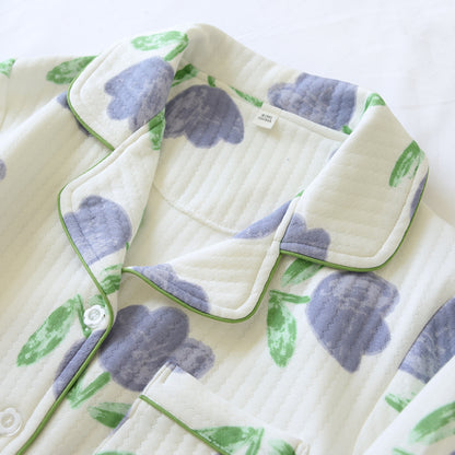 Tulip Pattern Textured Pajama Coordinates