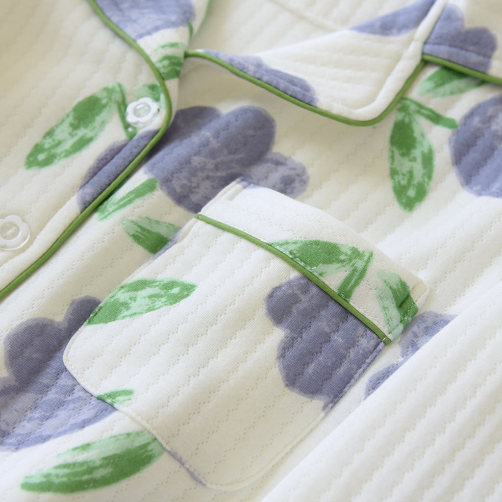 Tulip Pattern Textured Pajama Coordinates