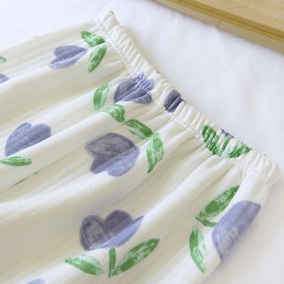 Tulip Pattern Textured Pajama Coordinates