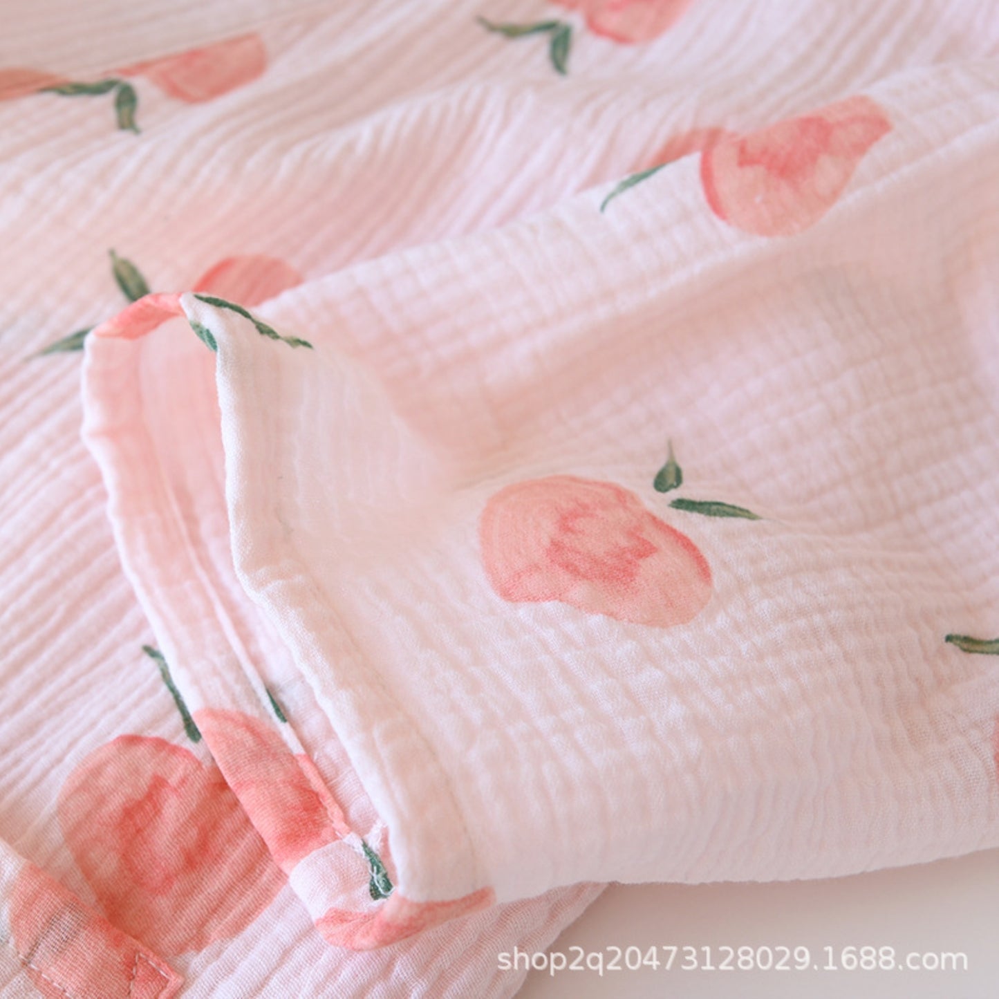 Peach Print Surplice Pajama Coordinates