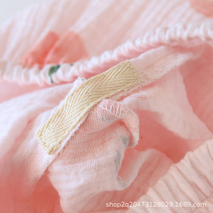 Peach Print Surplice Pajama Coordinates