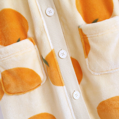 Orange Pattern Knit Cardigan