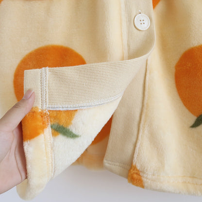 Orange Pattern Knit Cardigan