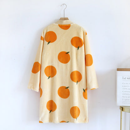 Orange Pattern Knit Cardigan