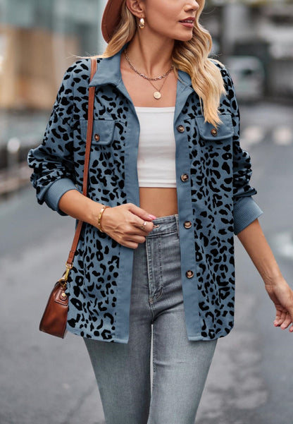 Leopard Print Collared Jacket