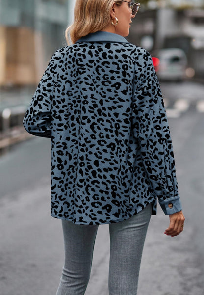 Leopard Print Collared Jacket