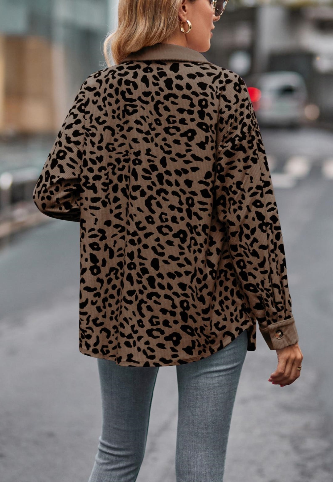 Leopard Print Collared Jacket