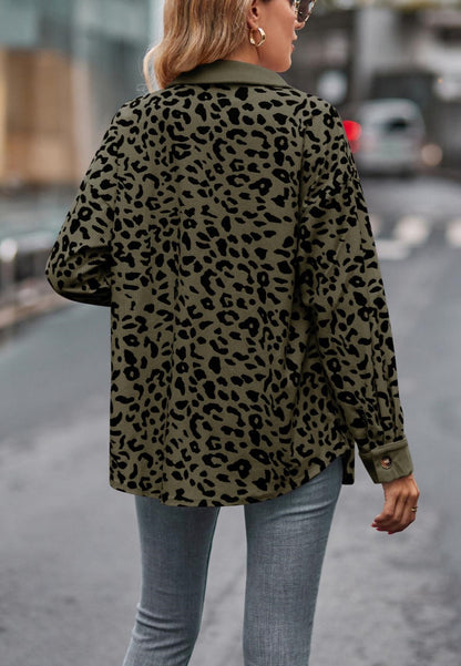 Leopard Print Collared Jacket