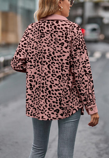 Leopard Print Collared Jacket