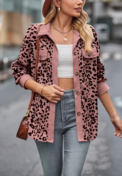 Leopard Print Collared Jacket