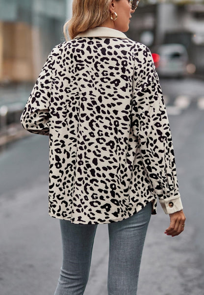 Leopard Print Collared Jacket