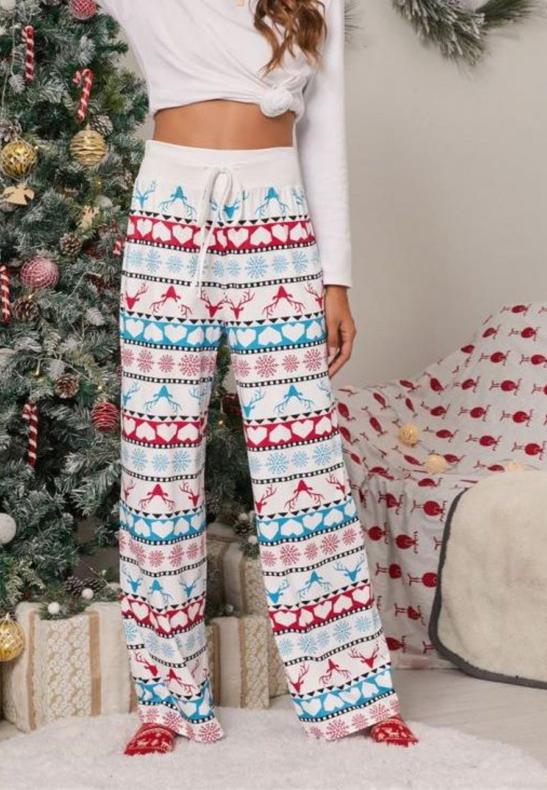 Pantalones de pijama con estampado navideño