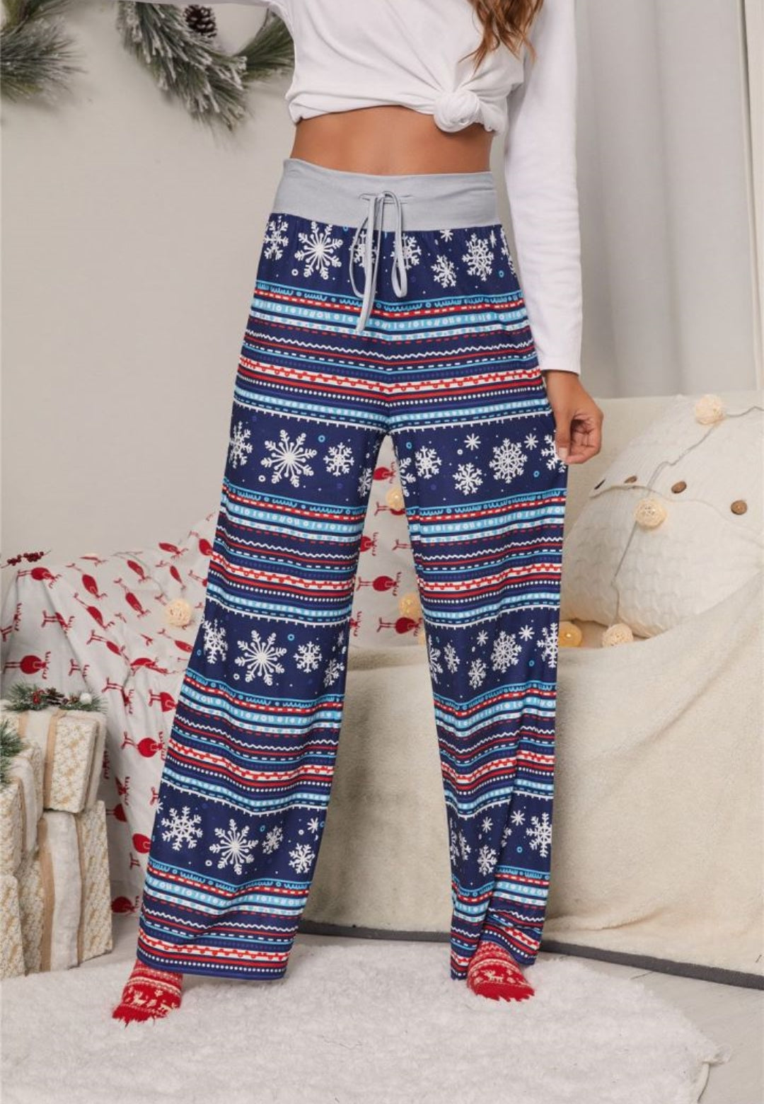 Pantalones de pijama con estampado navideño