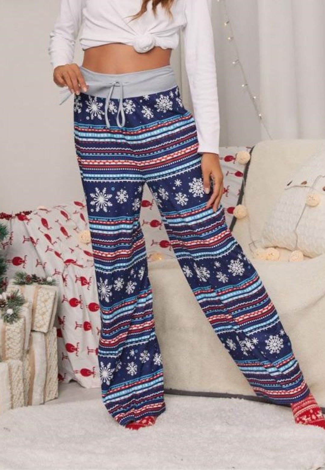 Pantalones de pijama con estampado navideño