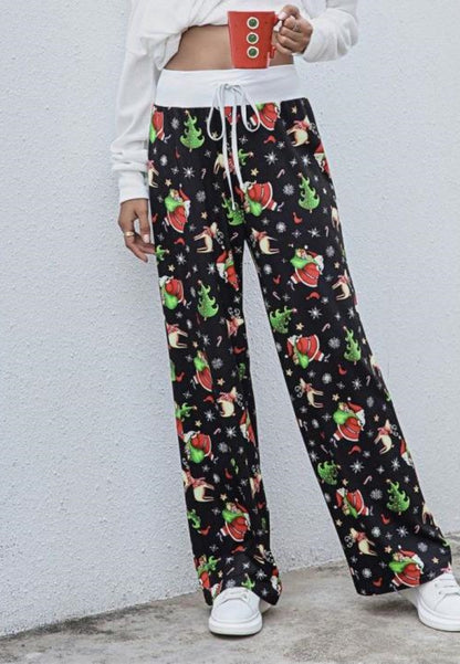 Pantalones de pijama con estampado navideño