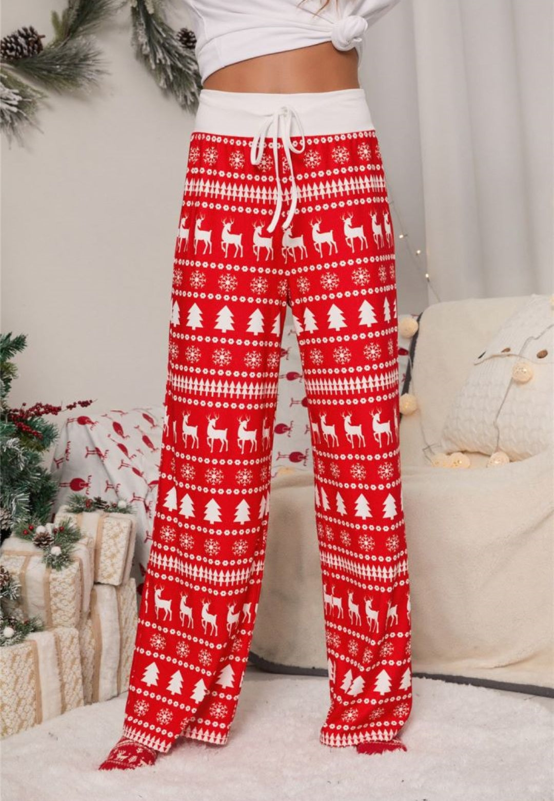 Pantalones de pijama con estampado navideño