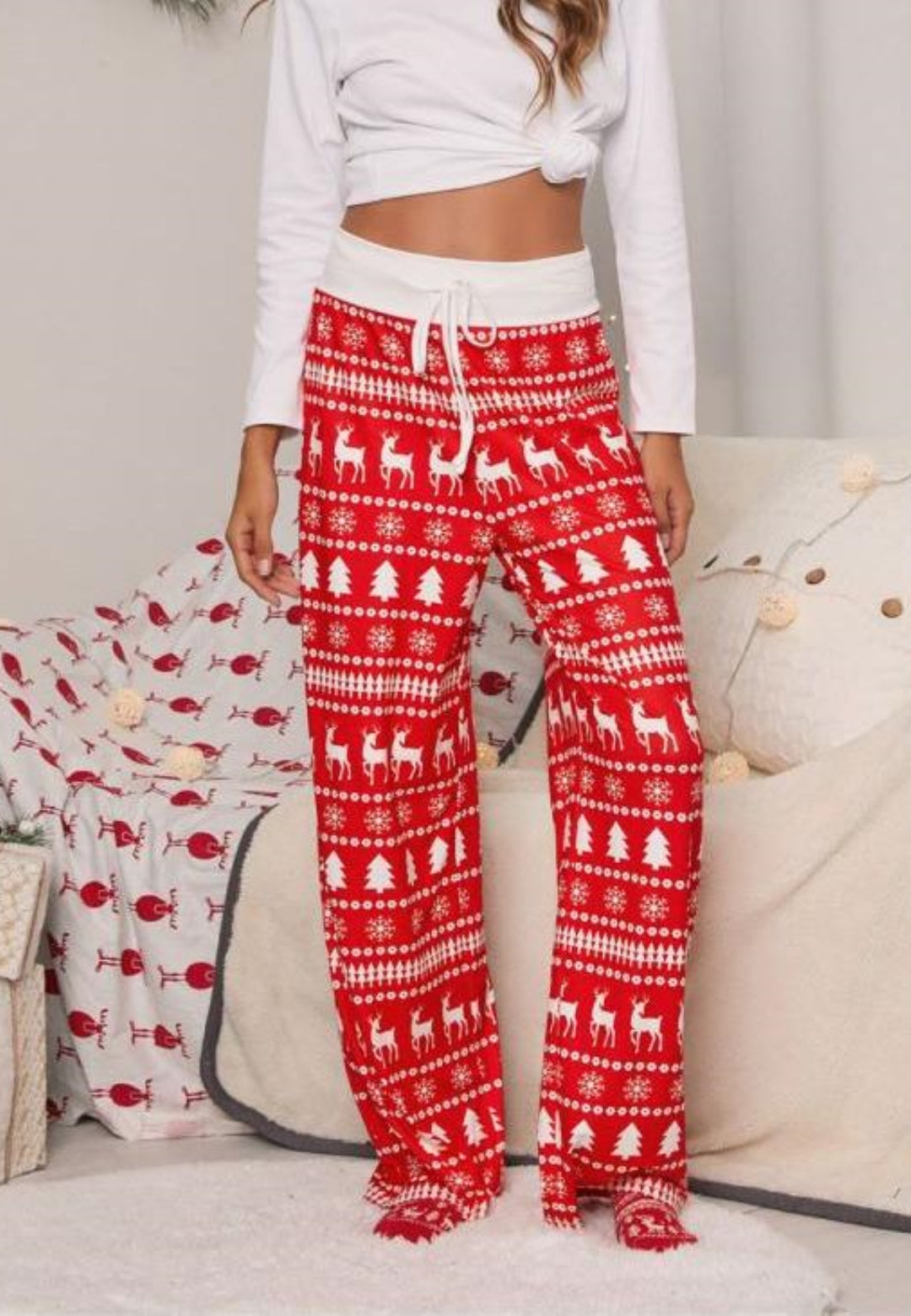 Pantalones de pijama con estampado navideño