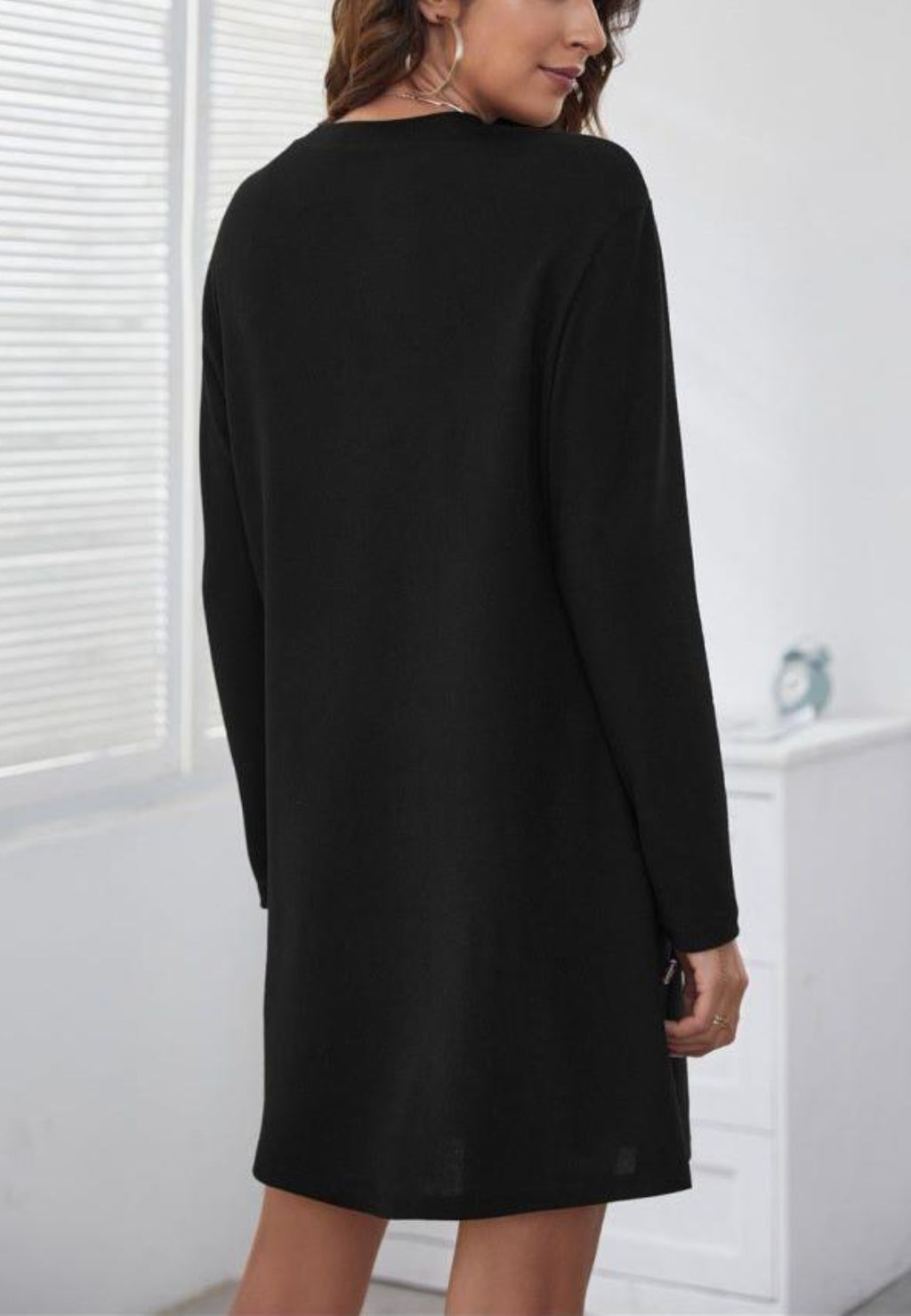 Side Button Detail Sweater Dress