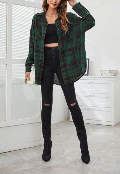 Classic Plaid Pattern Button Shirt