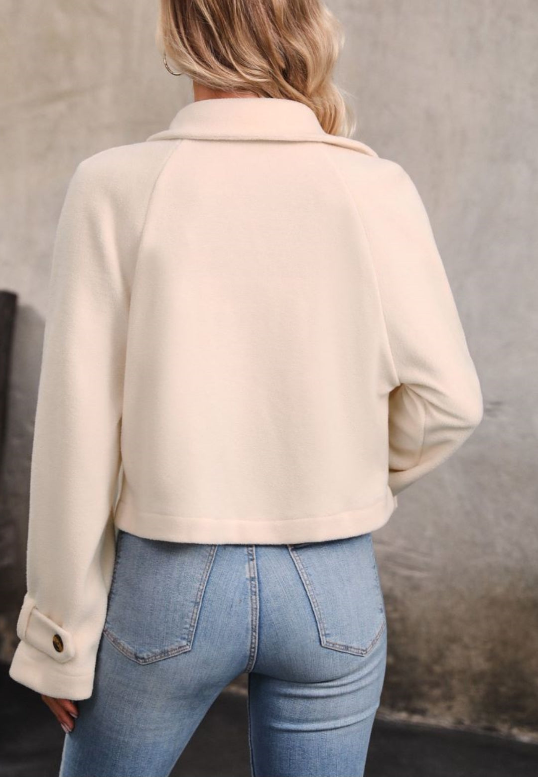 Collared Contrast Button Detail Jacket