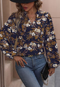 V Neck Bishop Sleeve Blouse
