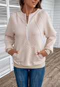 Sudadera con capucha acolchada y cremallera de un cuarto