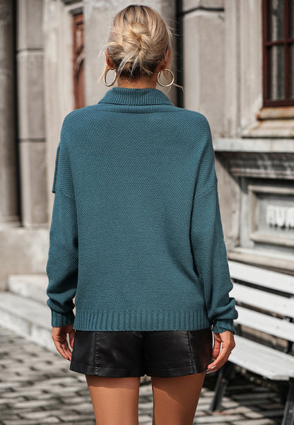 Fringe Detail Textured Sweater