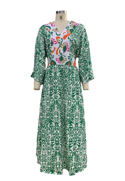 Vestido largo con estampado abstracto para mujer