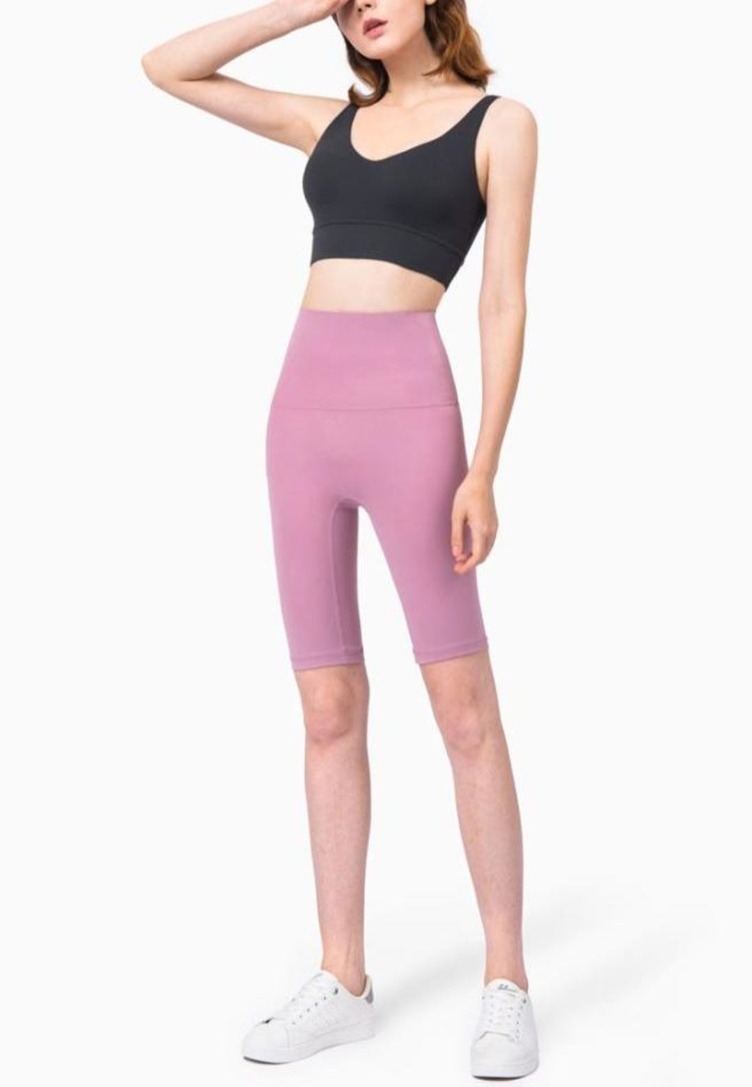 Pantalones cortos básicos de ciclista con cintura alta