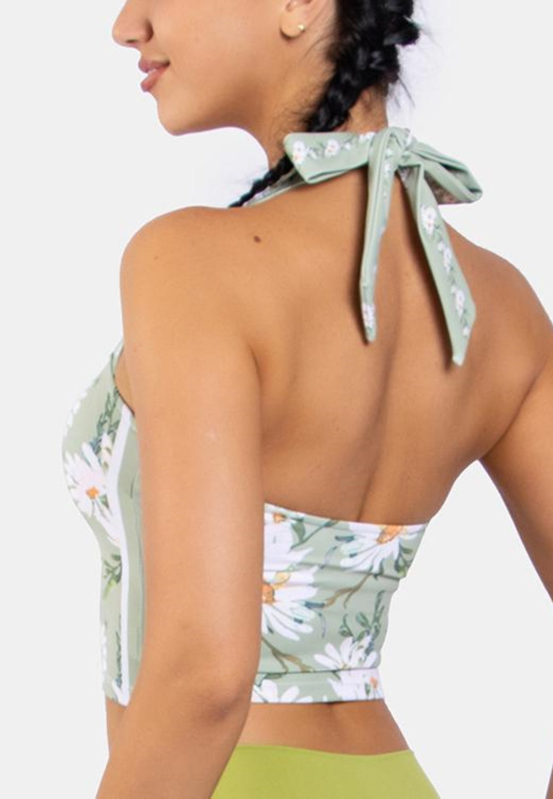 Top deportivo con estampado floral y cuello anudado