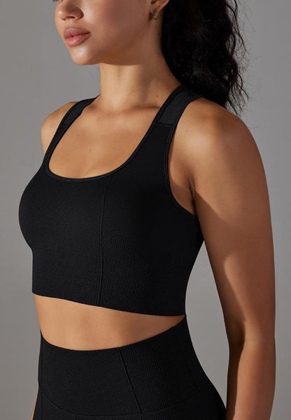 Textured Racerback Sports Bra