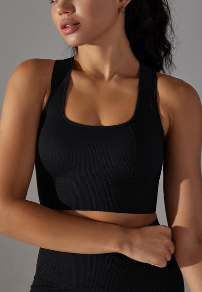 Textured Racerback Sports Bra