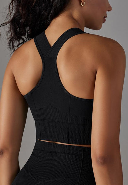 Textured Racerback Sports Bra