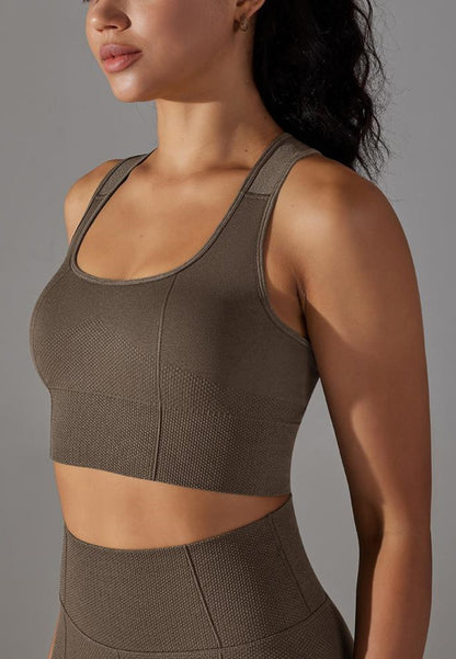 Textured Racerback Sports Bra