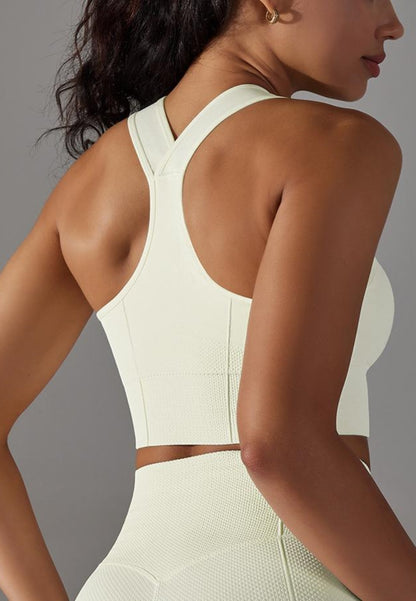 Textured Racerback Sports Bra