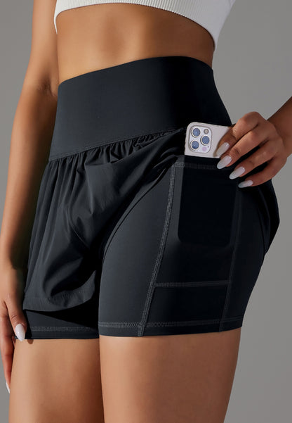 Pantalones cortos con volantes y cintura alta